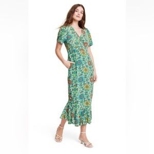 Zinnia Floral Print Short Sleeve Midi Dress - RHODE x Target, size 4